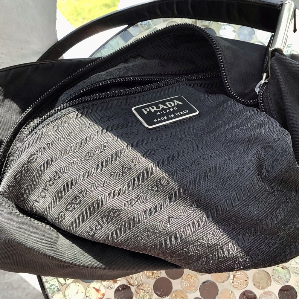 Authentic Prada Nylon and Patent Leather Zip Top Shoulder Milano Made in Italy - Picture 7 of 16